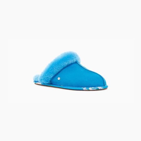 UGG Scuffette II Floral Blue Slippers for Women (LIDW83265)